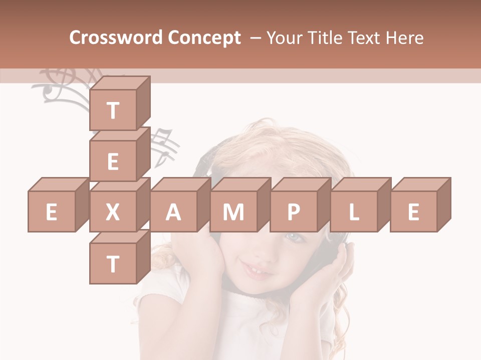 White Fun Headphones PowerPoint Template