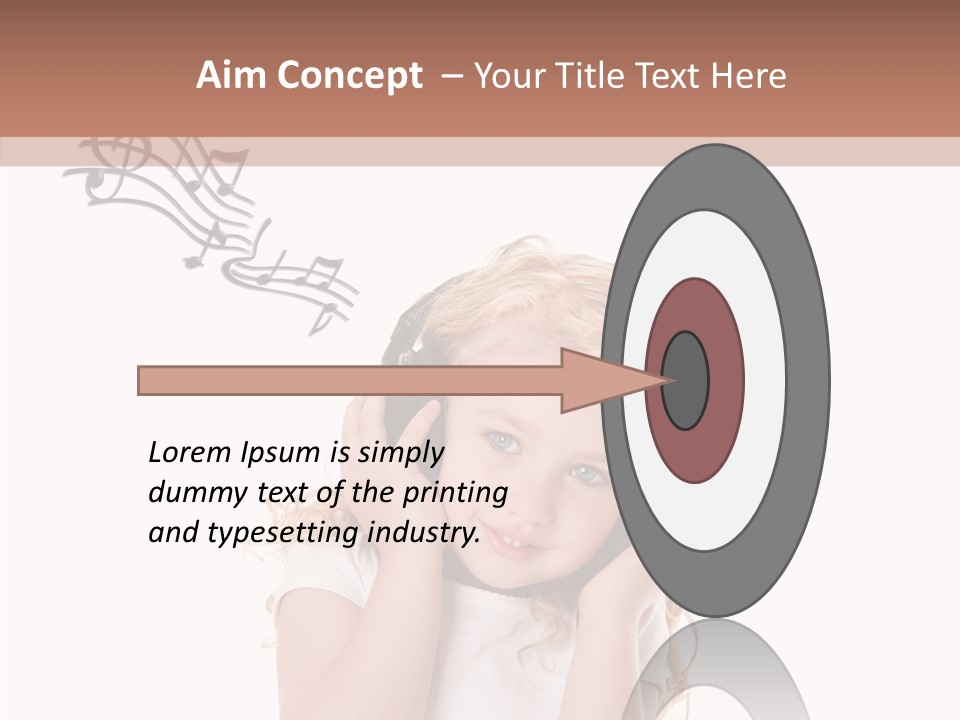 White Fun Headphones PowerPoint Template