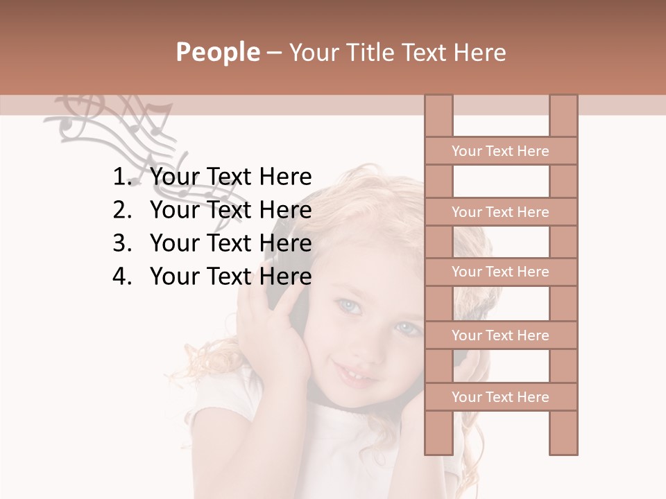 White Fun Headphones PowerPoint Template