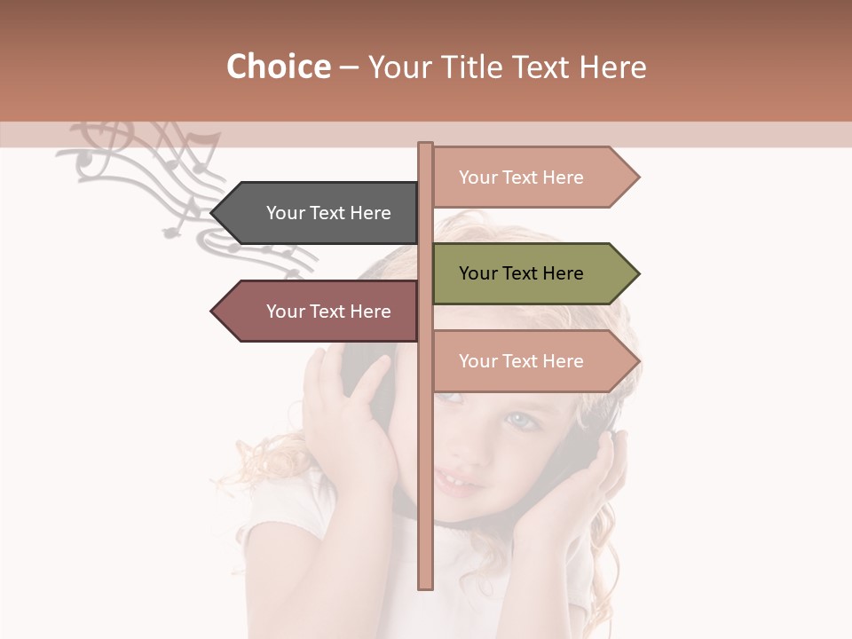 White Fun Headphones PowerPoint Template