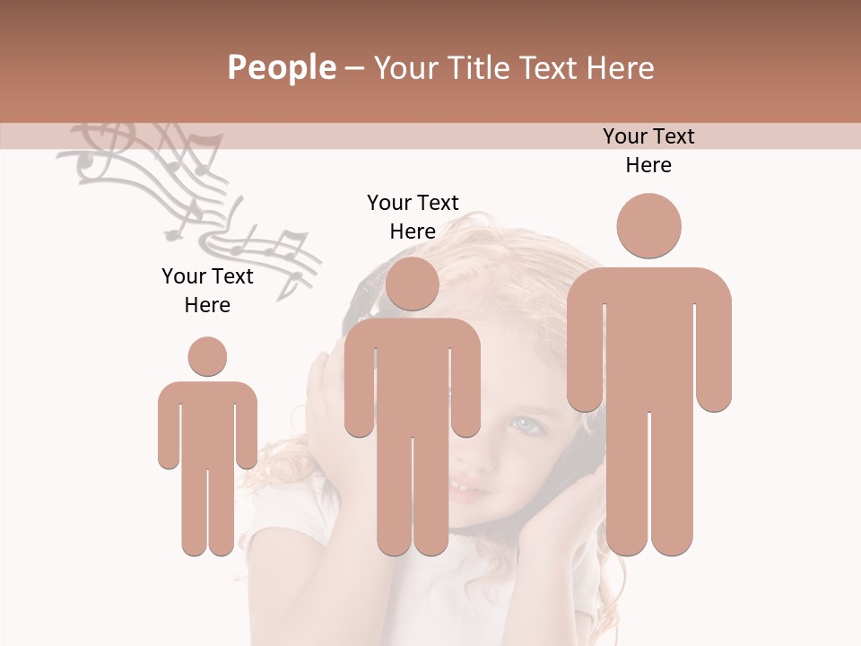 White Fun Headphones PowerPoint Template