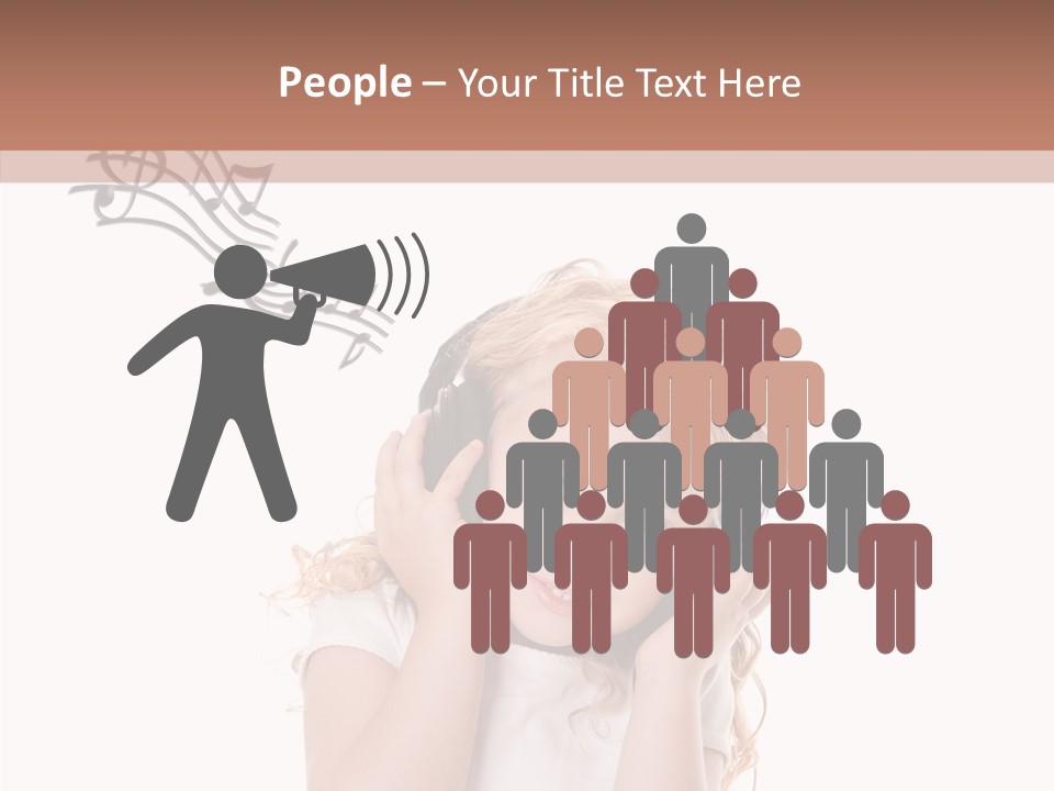 White Fun Headphones PowerPoint Template