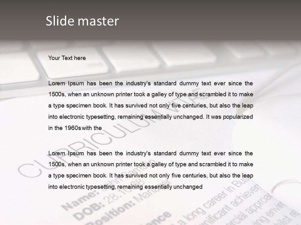 Job Application Colour Words PowerPoint Template