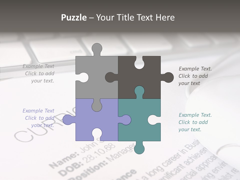 Job Application Colour Words PowerPoint Template