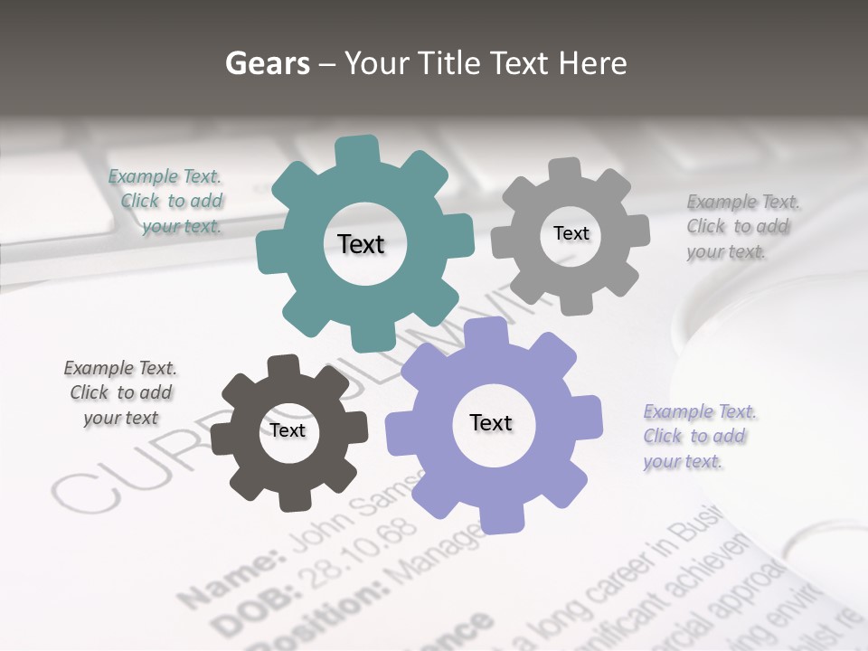 Job Application Colour Words PowerPoint Template