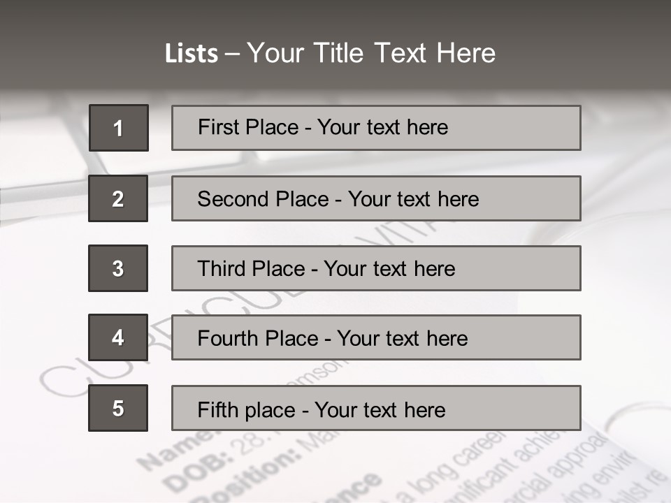 Job Application Colour Words PowerPoint Template