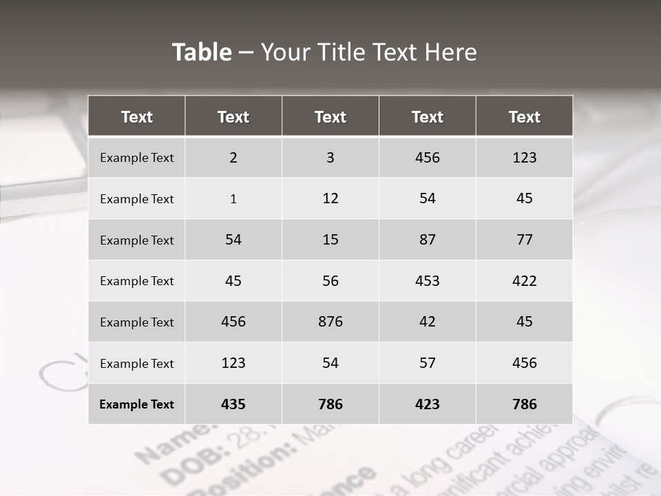 Job Application Colour Words PowerPoint Template