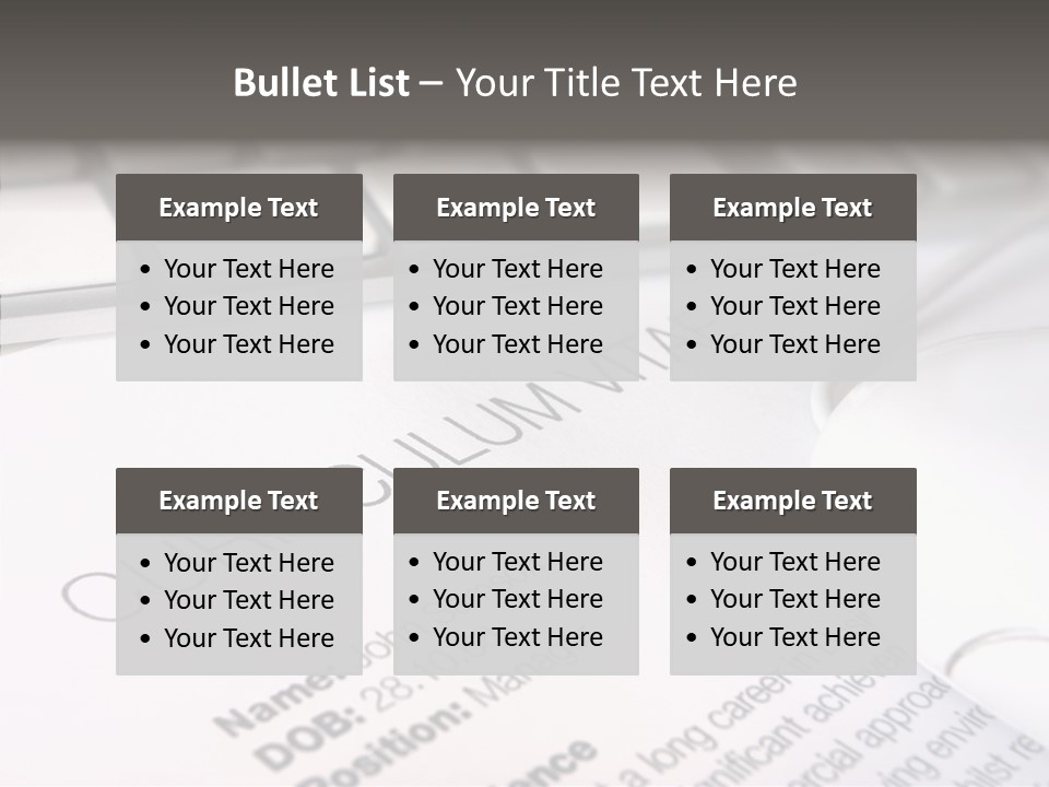 Job Application Colour Words PowerPoint Template