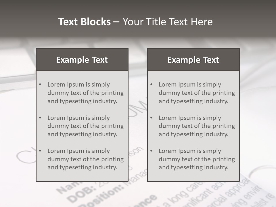 Job Application Colour Words PowerPoint Template