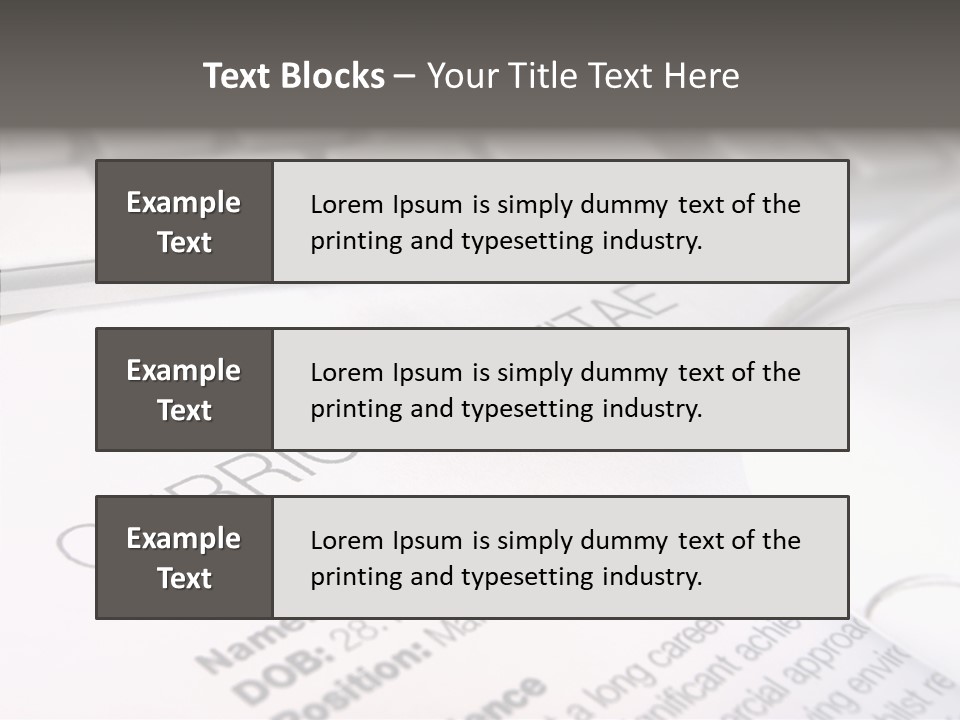 Job Application Colour Words PowerPoint Template
