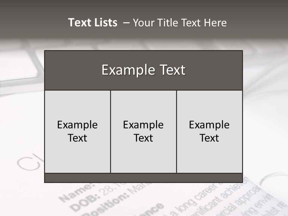 Job Application Colour Words PowerPoint Template