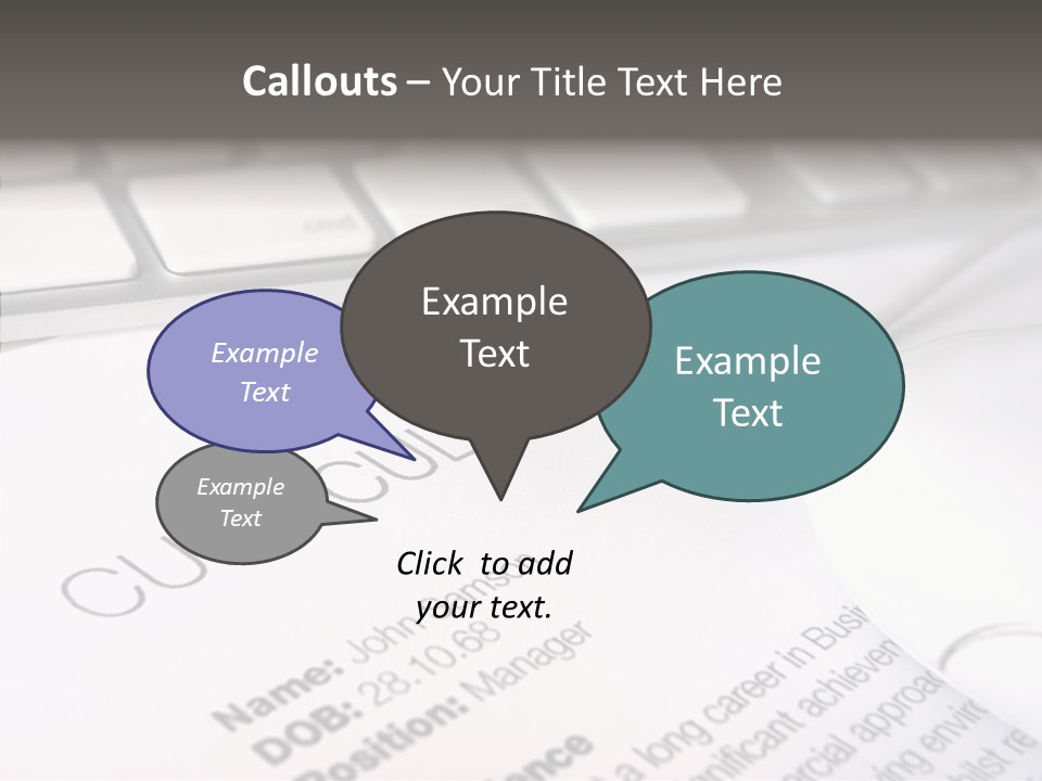 Job Application Colour Words PowerPoint Template
