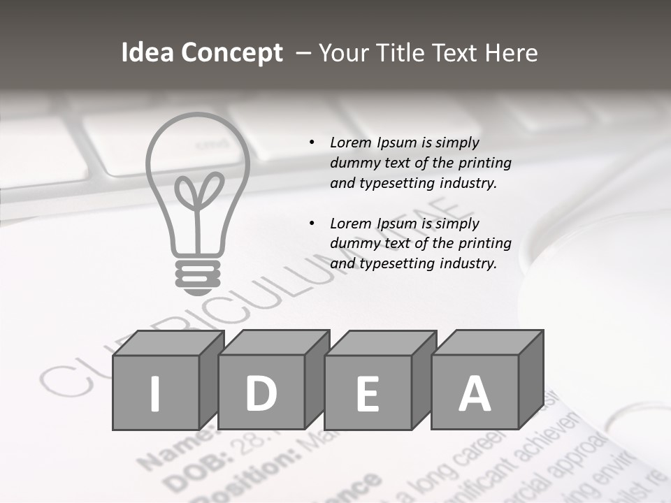 Job Application Colour Words PowerPoint Template