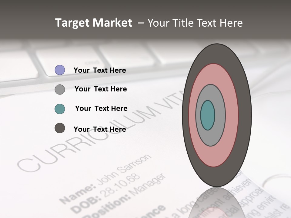 Job Application Colour Words PowerPoint Template