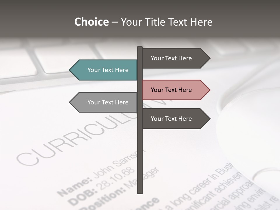 Job Application Colour Words PowerPoint Template