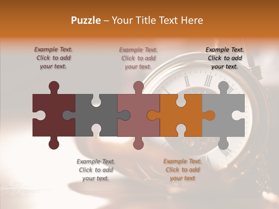 Minute Hand Roman Numeral Cog PowerPoint Template