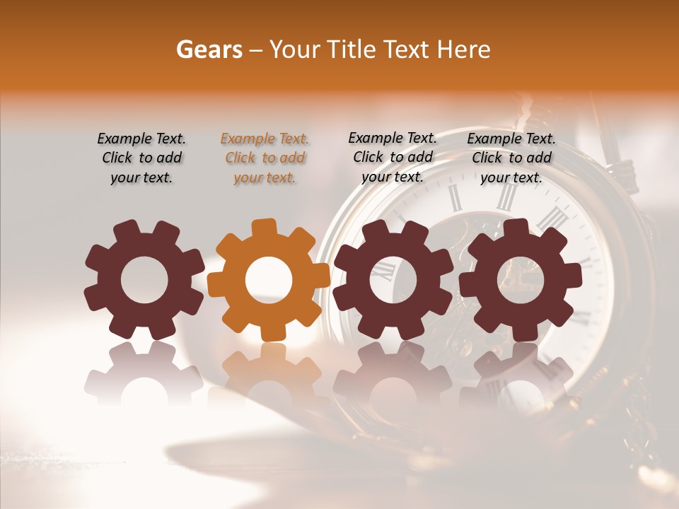 Minute Hand Roman Numeral Cog PowerPoint Template