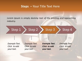 Minute Hand Roman Numeral Cog PowerPoint Template