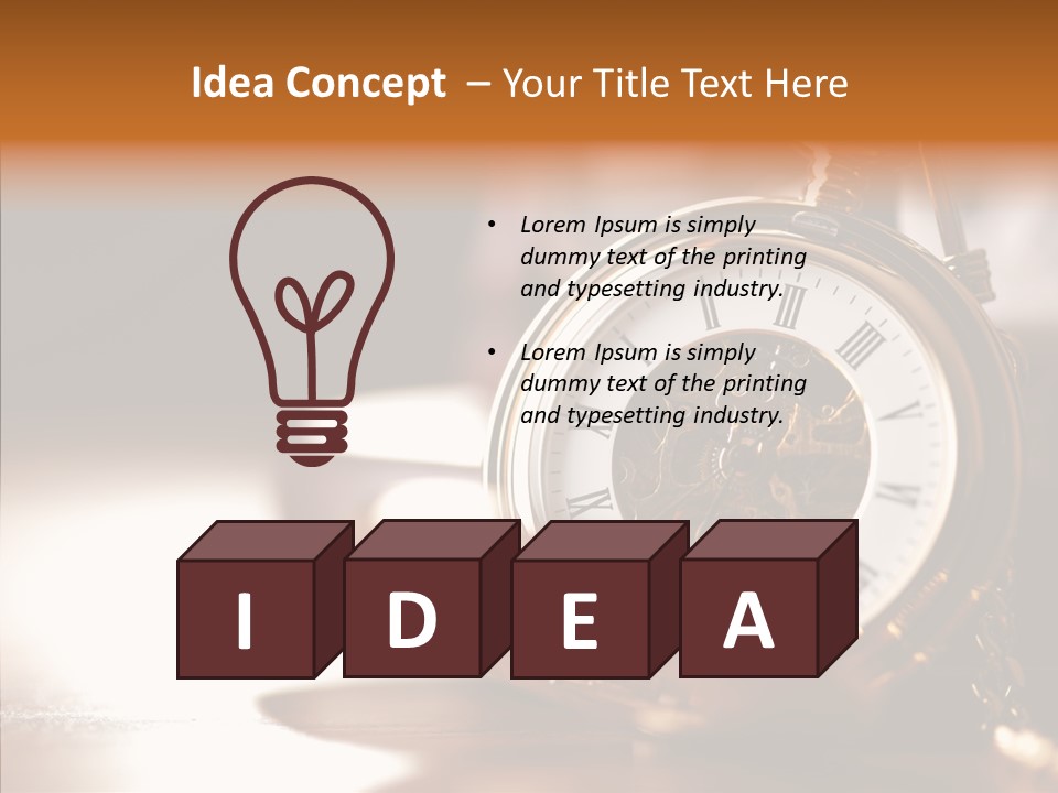 Minute Hand Roman Numeral Cog PowerPoint Template