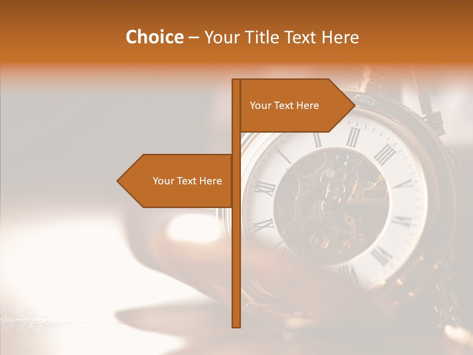 Minute Hand Roman Numeral Cog PowerPoint Template