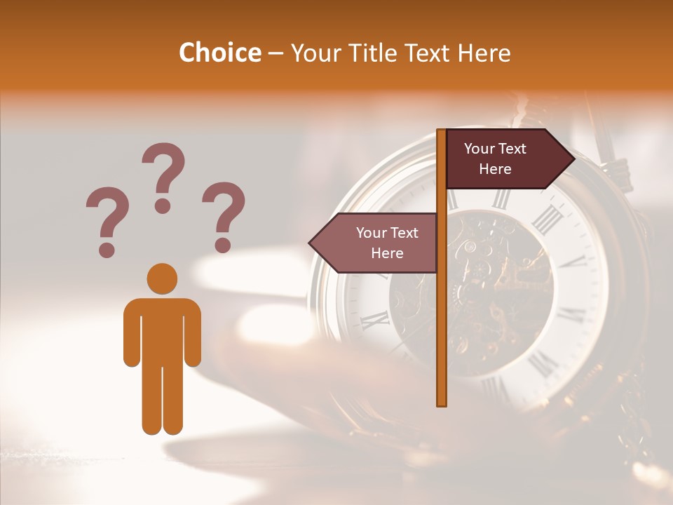 Minute Hand Roman Numeral Cog PowerPoint Template