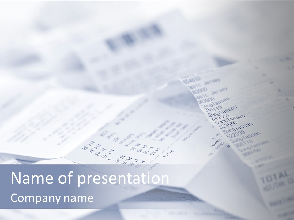 A Pile Of Papers With The Words Name Of Presentation On Them PowerPoint Template