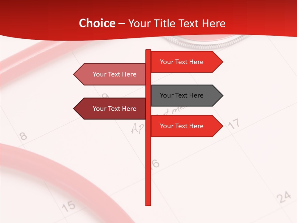 Planner Stethoscope Red PowerPoint Template