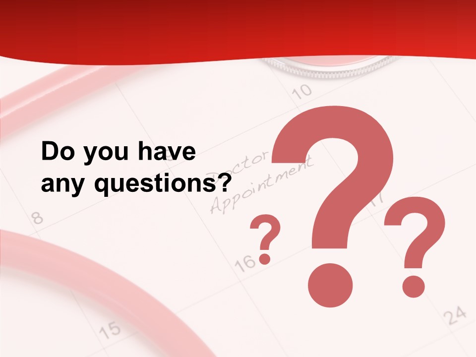 Planner Stethoscope Red PowerPoint Template