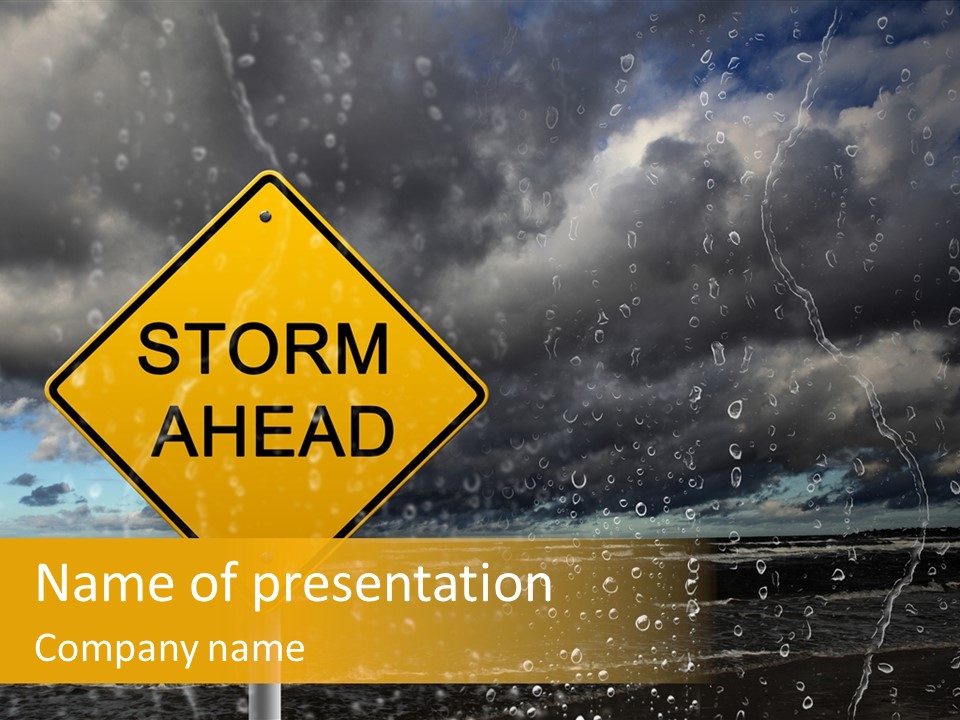 Roadsign Sign Dangerous PowerPoint Template