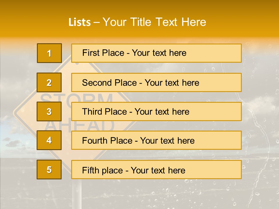 Roadsign Sign Dangerous PowerPoint Template