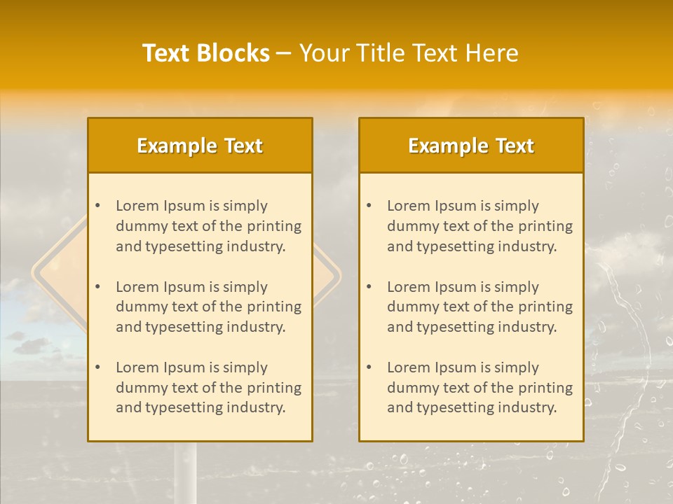 Roadsign Sign Dangerous PowerPoint Template