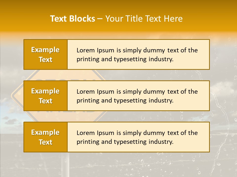 Roadsign Sign Dangerous PowerPoint Template