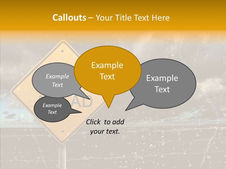 Roadsign Sign Dangerous PowerPoint Template