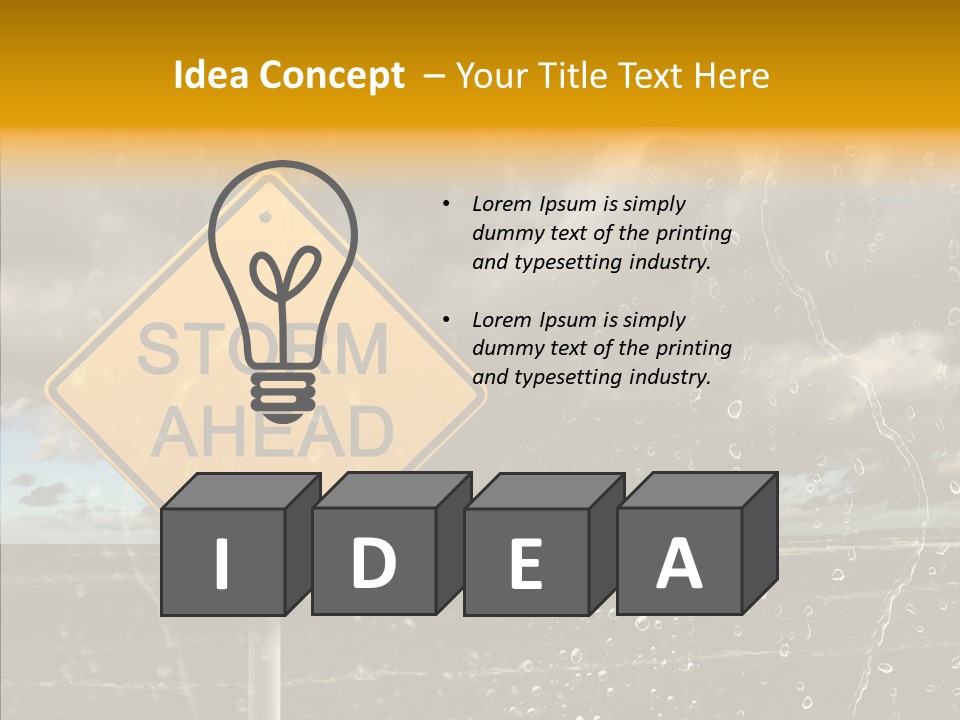 Roadsign Sign Dangerous PowerPoint Template