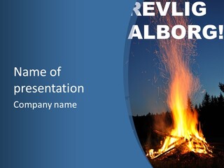 Ash Coal Firewood PowerPoint Template
