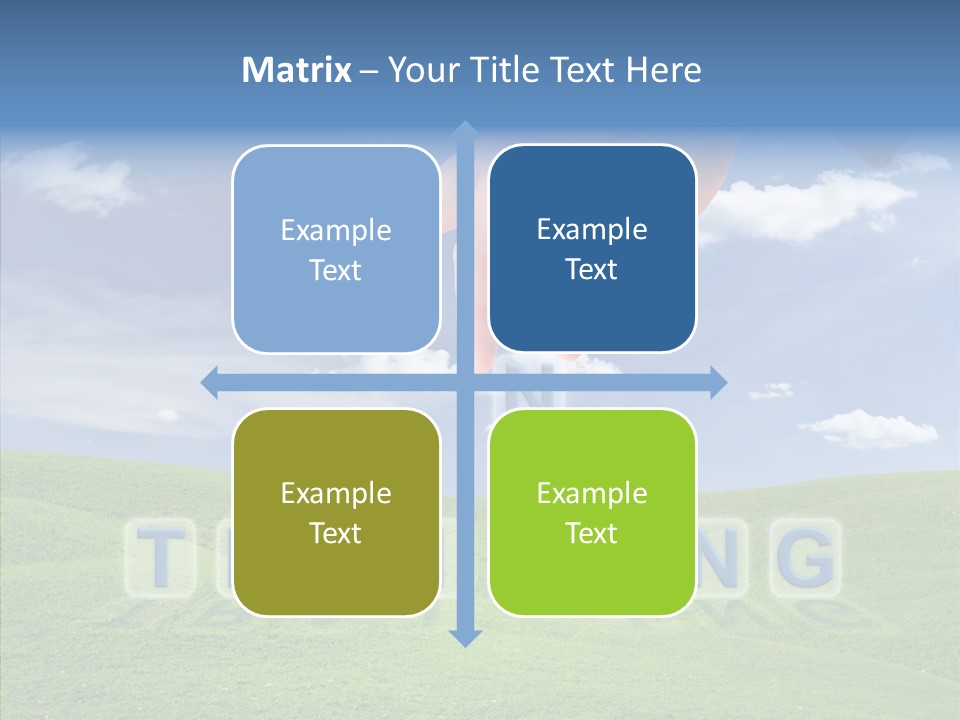 A Person's Hand Reaching For A Word In The Sky PowerPoint Template