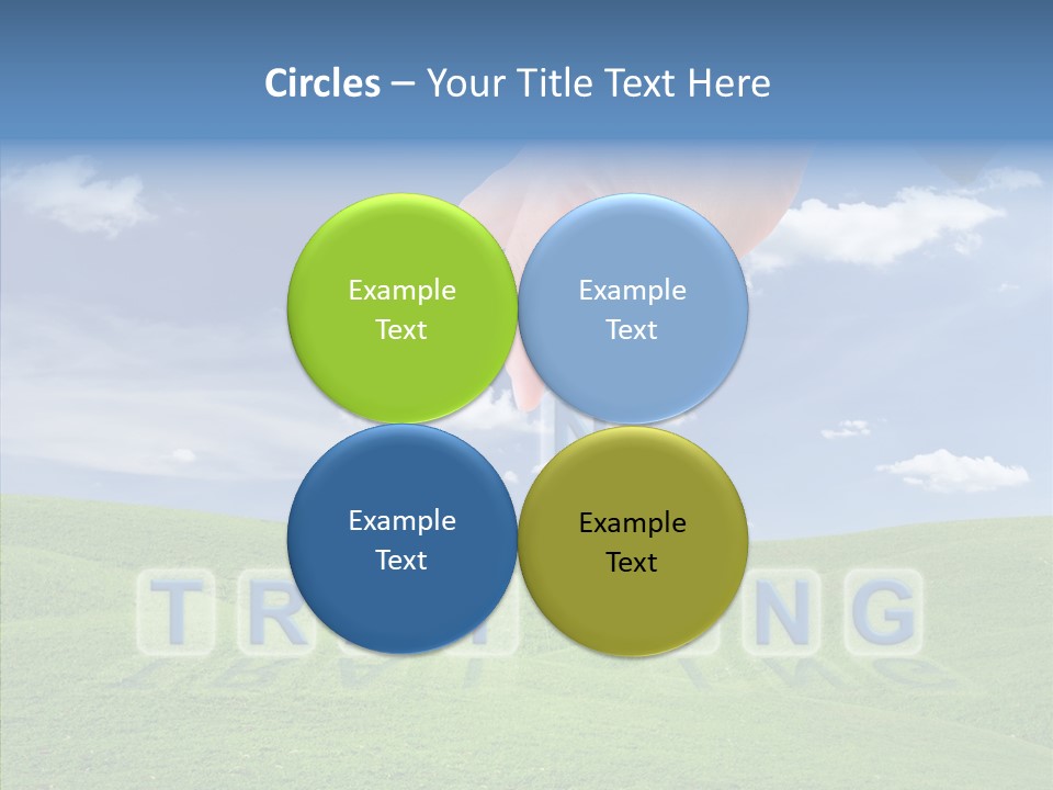 A Person's Hand Reaching For A Word In The Sky PowerPoint Template