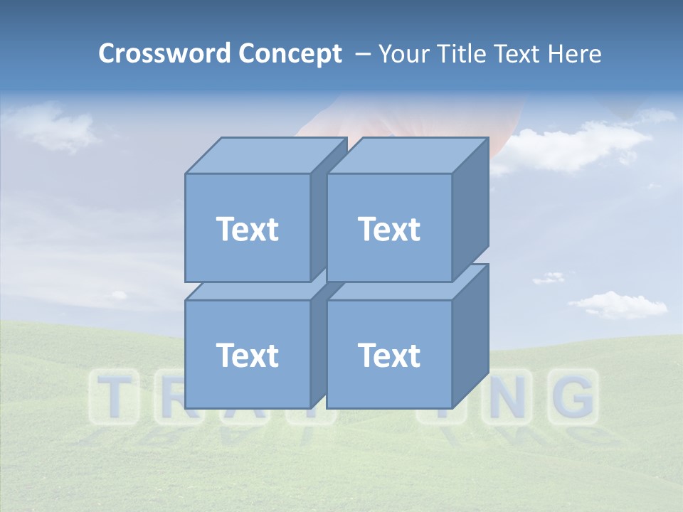 A Person's Hand Reaching For A Word In The Sky PowerPoint Template