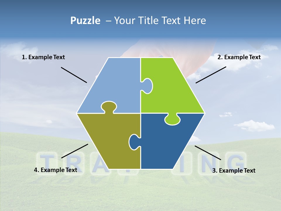 A Person's Hand Reaching For A Word In The Sky PowerPoint Template