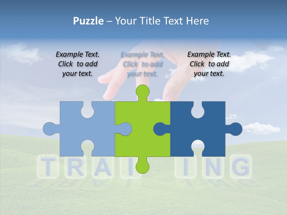 A Person's Hand Reaching For A Word In The Sky PowerPoint Template