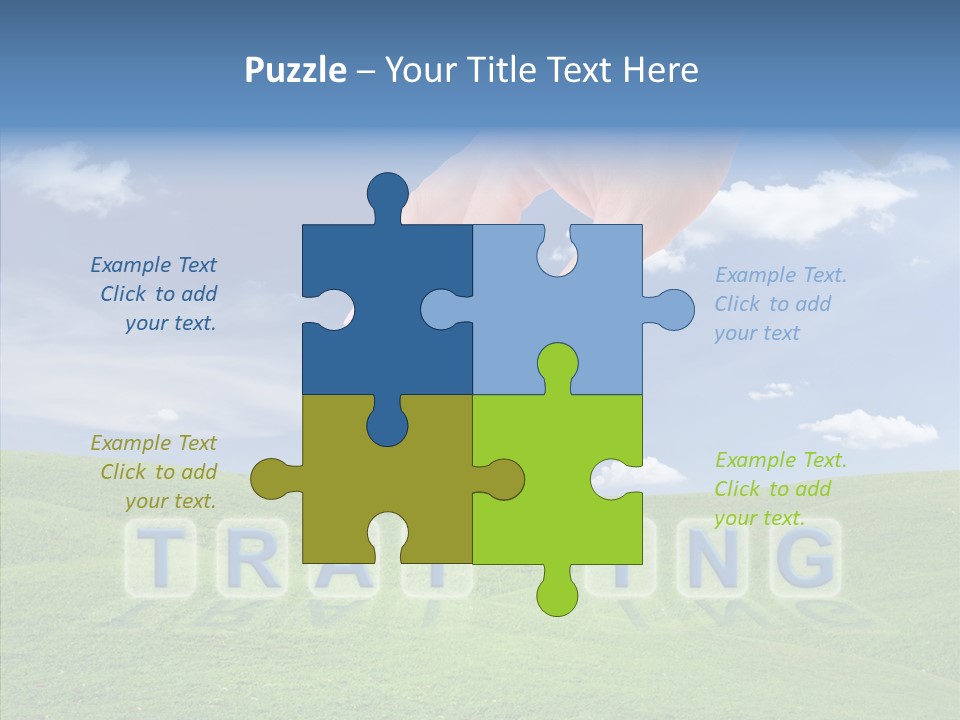 A Person's Hand Reaching For A Word In The Sky PowerPoint Template