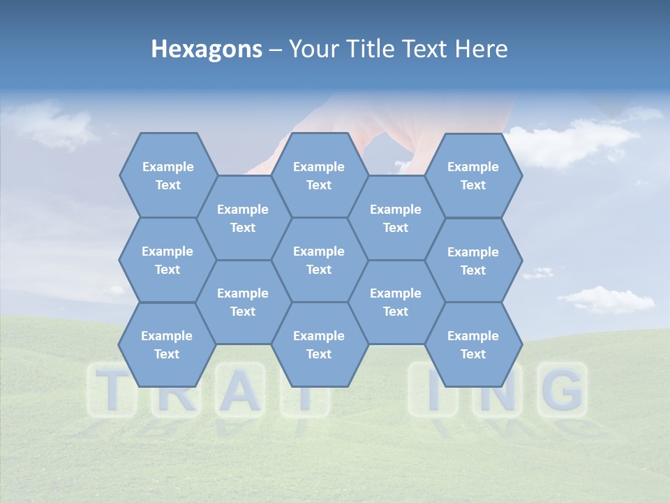 A Person's Hand Reaching For A Word In The Sky PowerPoint Template