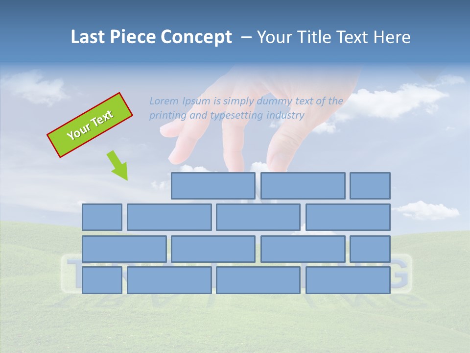 A Person's Hand Reaching For A Word In The Sky PowerPoint Template