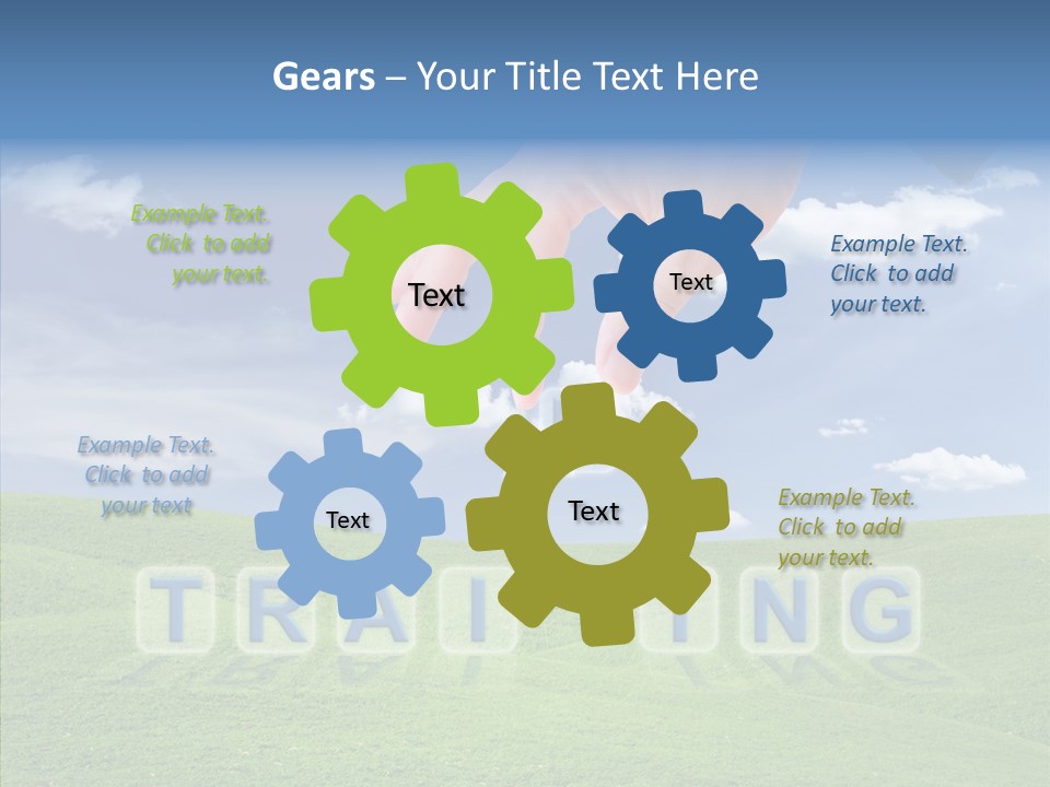 A Person's Hand Reaching For A Word In The Sky PowerPoint Template