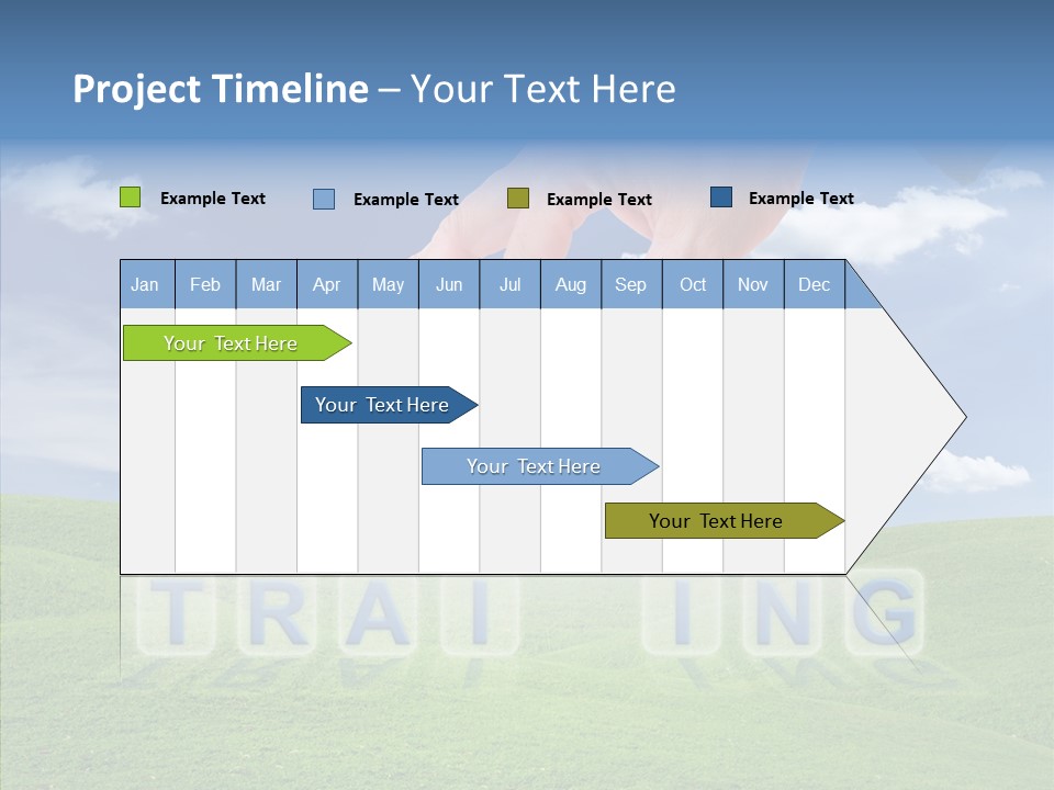 A Person's Hand Reaching For A Word In The Sky PowerPoint Template