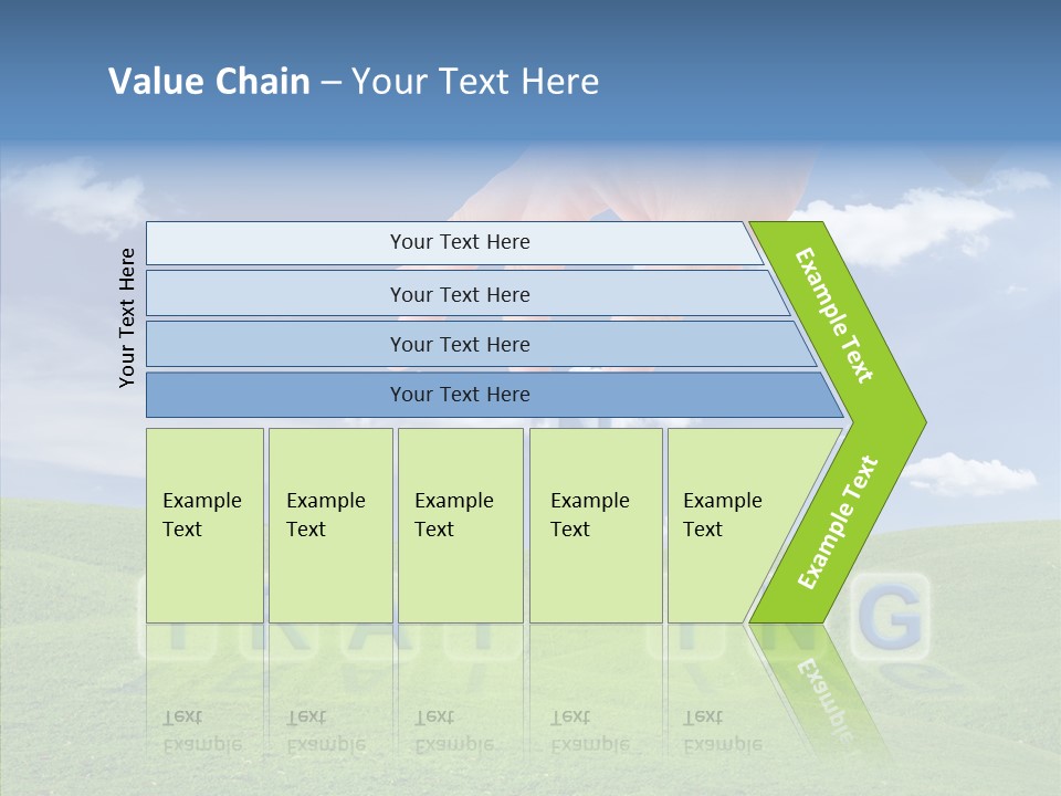 A Person's Hand Reaching For A Word In The Sky PowerPoint Template