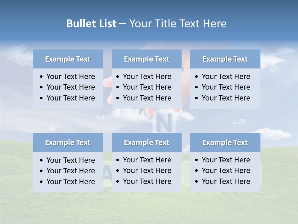 A Person's Hand Reaching For A Word In The Sky PowerPoint Template
