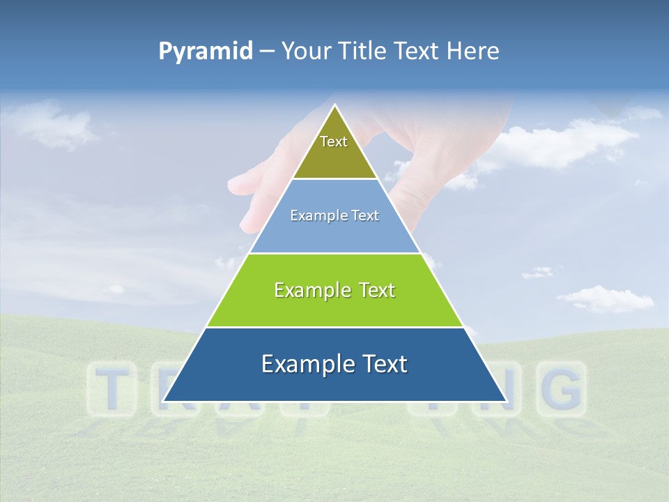 A Person's Hand Reaching For A Word In The Sky PowerPoint Template