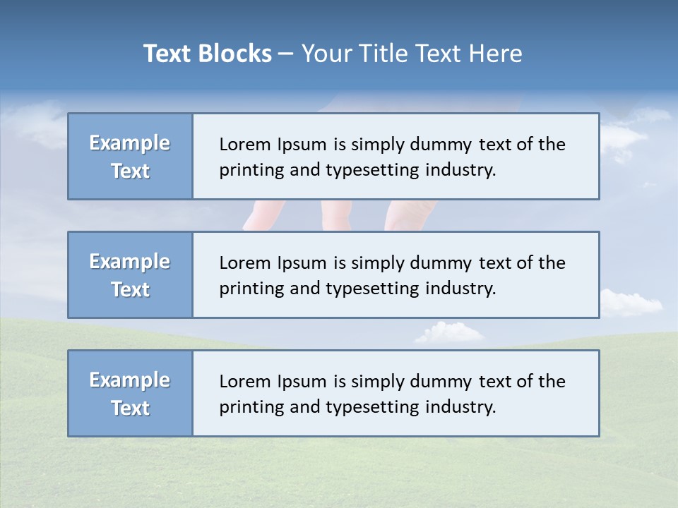 A Person's Hand Reaching For A Word In The Sky PowerPoint Template
