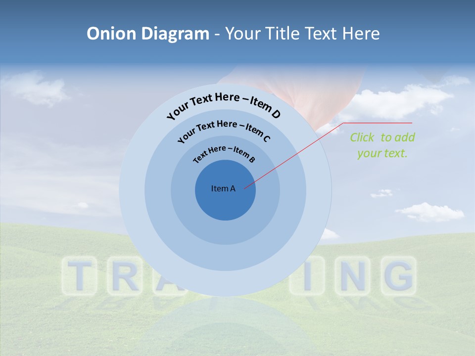 A Person's Hand Reaching For A Word In The Sky PowerPoint Template